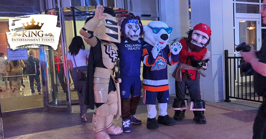 King Entertainment Events BBQ Orlando Corp Event Orlando Mascots scaled