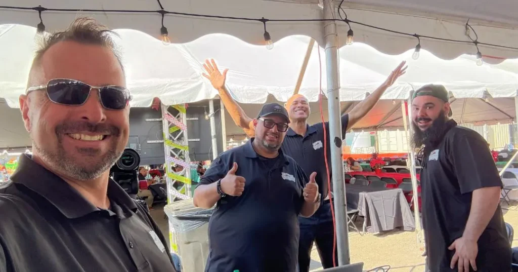 Orlando AV production team providing technical support for an outdoor event
