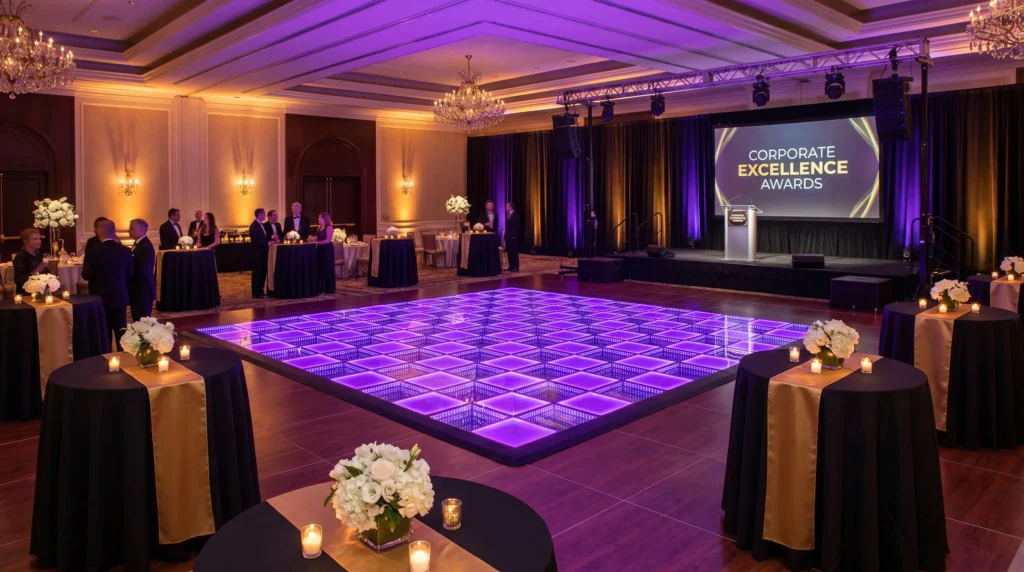 Corporate awards gala with LED dance floor rental in Orlando