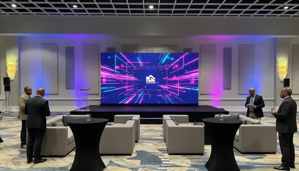 LED video wall setup for a corporate networking event in Orlando