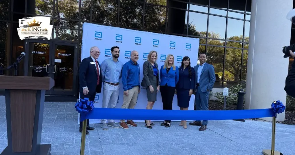 Abbott corporate ribbon-cutting ceremony with podium audio support in Orlando