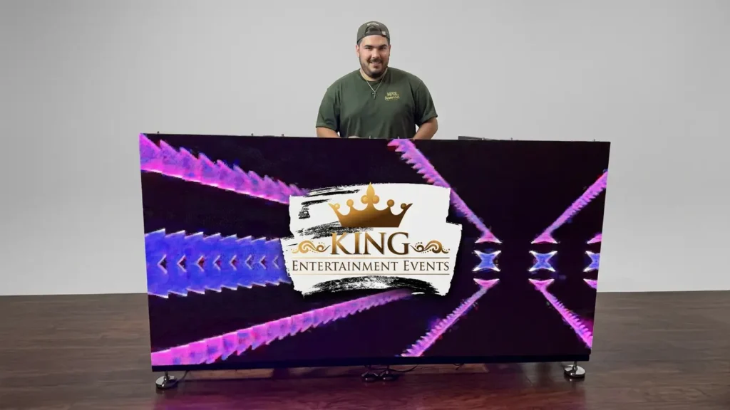 King Entertainment Events LED video DJ booth setup in Orlando